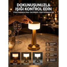 Dekoratif Masa Lambası Dokunmatik Renk Değiştirebilen Gece Lambası Altın 67881602