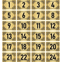 Metal Kapı Masa Dolap Numara Levhası 3,5x5cm Altın Renk 24 Adet (1…24)