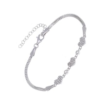 Nagiss Kalp Küçük Model Zirkon Taşlı 925 Ayar Gümüş Kadın Bileklik