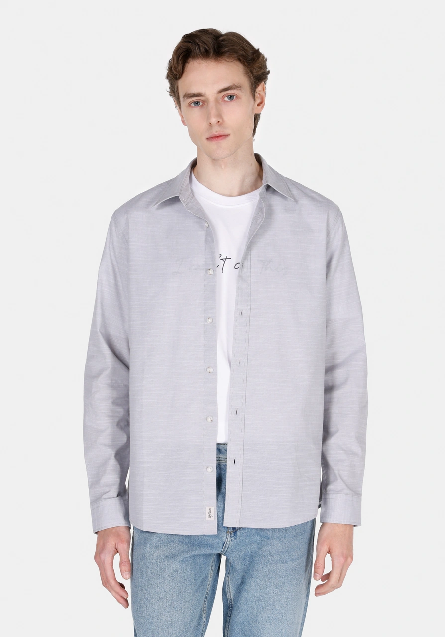 Colins Regular Fit Shirt Neck Düz Erkek Taş Uzun Kol Gömlek Cl1073846 Q1.v1 Stn Taş