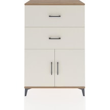 Hyperion Dolap Tek Raflı 2 Çekmeceli 2 Kapaklı 88x44x134 Çam-... Çam