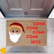 Kapı Önü Paspası Dekoratif Dijital Baskı Yeni Yıl Konsepti P-2625