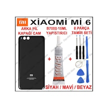 Xiaomi Mi6 Arka Kapak Batarya Pil Kapağı+Yapıştırıcı B7000+Tamir