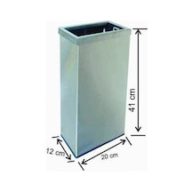 Paslanmaz Metal Duvar Tipi Çöp Kovası Çemberli 21 Litre