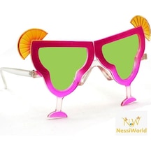 Mey İthalat Margarita Bardak Şeklinde Parti Gözlüğü Pembe 16x8 Cm Yetişkin