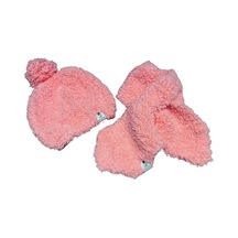 Knittedbygranma El Örgüsü Puffy Pembe Atkı Bere Set Yumuşacık Sıcak Tutar Pembe