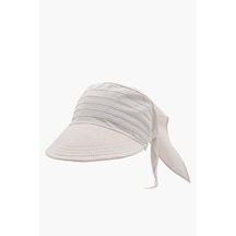 Kadın Safari Bağlamalı Eşarp Siperli Bandana Plaj Şapkası - Ekru Ekru-Standart
