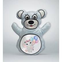 Bk Gift Sevimli Fil-8 Tasarımlı Ayıcık Yastık Mavi
