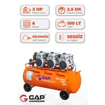 Hava Kompresörü Sessiz Ve Yağsız 100lt Gps750x3