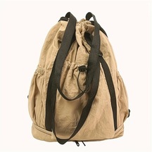 Elmpaly Khaki Renkli Unisex Nylon Sirt Cantasi Ayakkabi Bolmeli Hafif Spor Seyahat Cantasi Haki