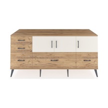 Kronos Konsol 2 Raflı 5 Çekmeceli 3 Kapaklı 176x59x83 Çam-aytaşı/çam Aytaşı/çam