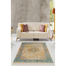 Pelangi Osmanlı Motifler Desenli Yıkanabilir Kaymaz Taban Salon Halısı, Bej 160 X 230 Standart