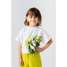 Zeyland Kız Çocuk Gül Baskılı Tshirt-yesıl Yeşil