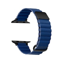 İle Uyumlu Ultra 42/44/49mm Krd-78 Pu Deri Kordon Strap Kayış Lacivert