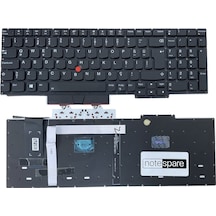 Lenovo Uyumlu Thinkpad E15 Gen 4 21e60076tx, E15 Gen 4 21e600dstx Klavye Tr Işıklı Siyah