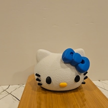 Hello Kitty Kalemlik 3d Baskı -beyaz- Mavi Kurdele