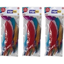 Bubu Karışık Renkli Tüy 20 Li 20cm 3 Lü Set