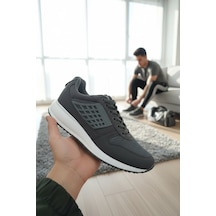 Enoch Erkek Günlük Spor Ayakkabı Modern Kafes Desenli Sneaker Fileli Rahat Yürüyüş Modeli Füme