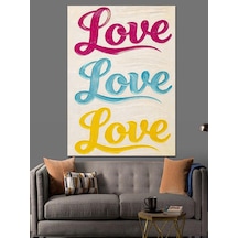 Ahşap Tablo Renkli Love Yazısı Posteri