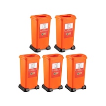 Omnipazar Sy-4398 Sıfır Atık Pil Geri Dönüşüm Çöp Kutusu 70 Lt Turuncu 5 Adet Turuncu