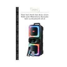 Özel Seri Parti Ses Aracı Ürün Rgb Işıklı Mikrofonlu Karaoke Seti Ve Bluetooth V5.0