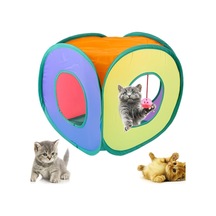 Renkli Kedi Ve Köpek Oyun Tüneli Katlanabilir Küp Model Geniş Girişli Tasarım Dayanıklı K