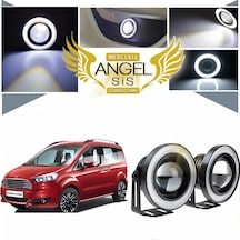 Ford Tourneo Courier Uyumlu, Universal Mercekli Led Sis Farı, 76mm Beyaz Renk