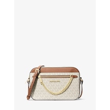 Michael Kors Jet Set Kadın Logolu Çapraz Omuz Çantası 35s1gttc9b Vanilya