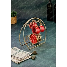 Altın Rengi Fincanlık Gold Fincan Standı 6lı Sunum Belirtilmemiş 10 X 15 Altın Diğer