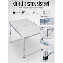 Kargo 4 Kişilik Katlanabilir Kamp Masası Seti 4 Tabureli 50-65 Cm Ayarlanabilir Yükseklik Najmaddin Çok Renkli