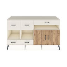 Kronos Konsol 4 Raflı 5 Çekmeceli 2 Kapaklı 176x59x99 Aytaşı-çam/ Aytaşı-çam/aytaşı