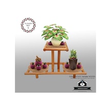 Çiçek Standı - Walnut Ceviz Çiçeklik -Saksılık- Çiçek Rafı