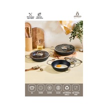 Dark 6 Parça Yanmaz Yapışmaz Titanyum Kaplama Sahan Seti Siyah