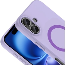 İphone 16 Kılıf M-safe Şarj Özellikli Nvth Aris Silikon Kapak - Lila Çok Renkli