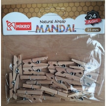 24 Adet Ahşap Mini Mandal Fotoğraf Mandalı