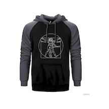 Antik Müzisyen Gri Reglan Kol Kapşonlu Sweatshirt Gri