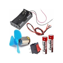 Tr Mini Motor Deney Seti, 3v-6v, Aa Pil Yuvası, Bağlantı Kablosu Ve Devre Anahtarı İçeren