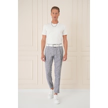 Efor Comfort Fit Beli Lastikli Pileli Keten Casual Lacivert Pantolon P 1145 Lacivert