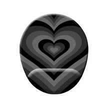 Siyah İç İçe Kalpler Baskılı Bilek Destekli Mouse Pad Mousepad