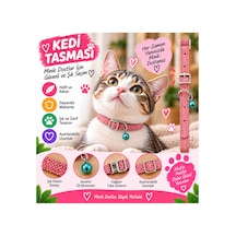 Kedi Tasması Mercan File Dokulu Turkuaz Zilli Ayarlanabilir Metal Tokalı Kedi Boyun Tasması