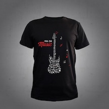Herşey Nota Gitar Nota Müzik Siyah Tshirt 001