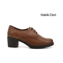 Gönderi(R) Gönderi R Kadın Taba Antik Bağcıklı Orta Kalın Topuklu Hakiki Deri Oxford Ayakkabı Gdza13424230 Taba