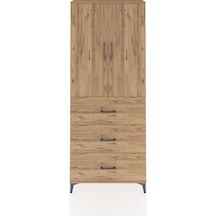 Arges Dolap 3 Raflı 3 Çekmeceli 2 Kapaklı 88x30x221 Çam-çam Çam