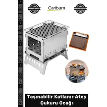Ateşçukurupaslanmaz Çelik Kamp Tipi Kompakt Outdoor Izgara Taşınabilir Katlanır Ateş Çukuru Ocağı
