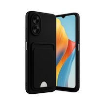 Oppo A38 Kılıf Kelvin Kartvizitli Silikon - Siyah 0.2M-Çok Renkli