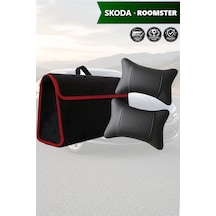 Skoda Roomster Uyumlu Koltuk Yastığı Bagaj Çantası Siyah Renk Lüks Model