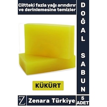 Bitkisel Organik Doğal Saç Yüz Vücut El Kullanım Yağ Arındırıcı Cilt Temizleyici Sabun Kükürt 5 Adet