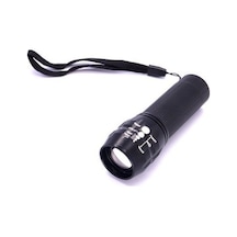 Btm Klasik Zoomlu Led El Feneri. Kamp Feneri.Dağcı Pilli Fener Siyah