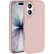 Zore İphone 17 Kılıf M-safe Şarj Özellikli Metal Kamera Çerçeveli Zore Edi Silikon Kapak - Rose Gold Altın