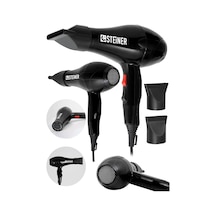Alman 3800 Watt Professional Saç Kurutma Makinesi Fön Makinesi Ac Motor Siyah + 2 Adet Başlık